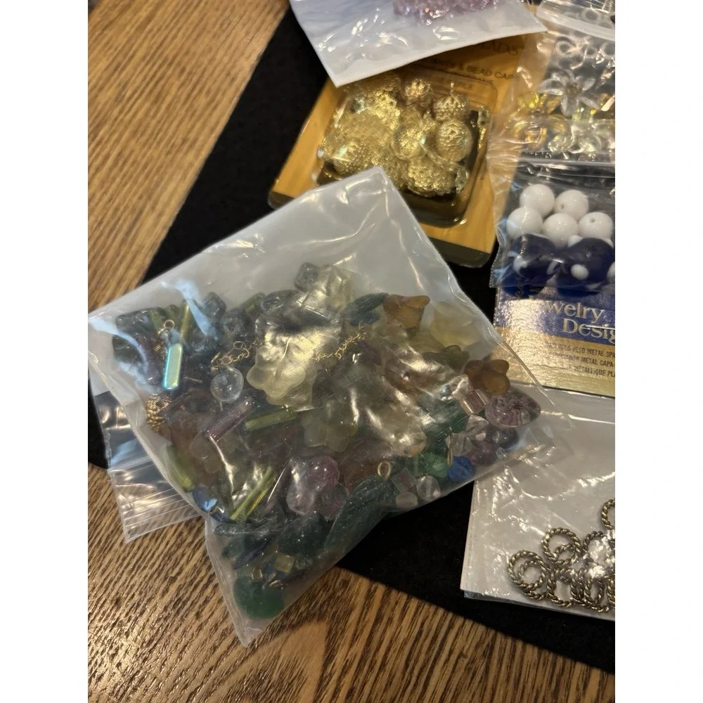 Lot Of New in Packages Jewelry Making Supplies Beads Watch Metal Velvet Beads